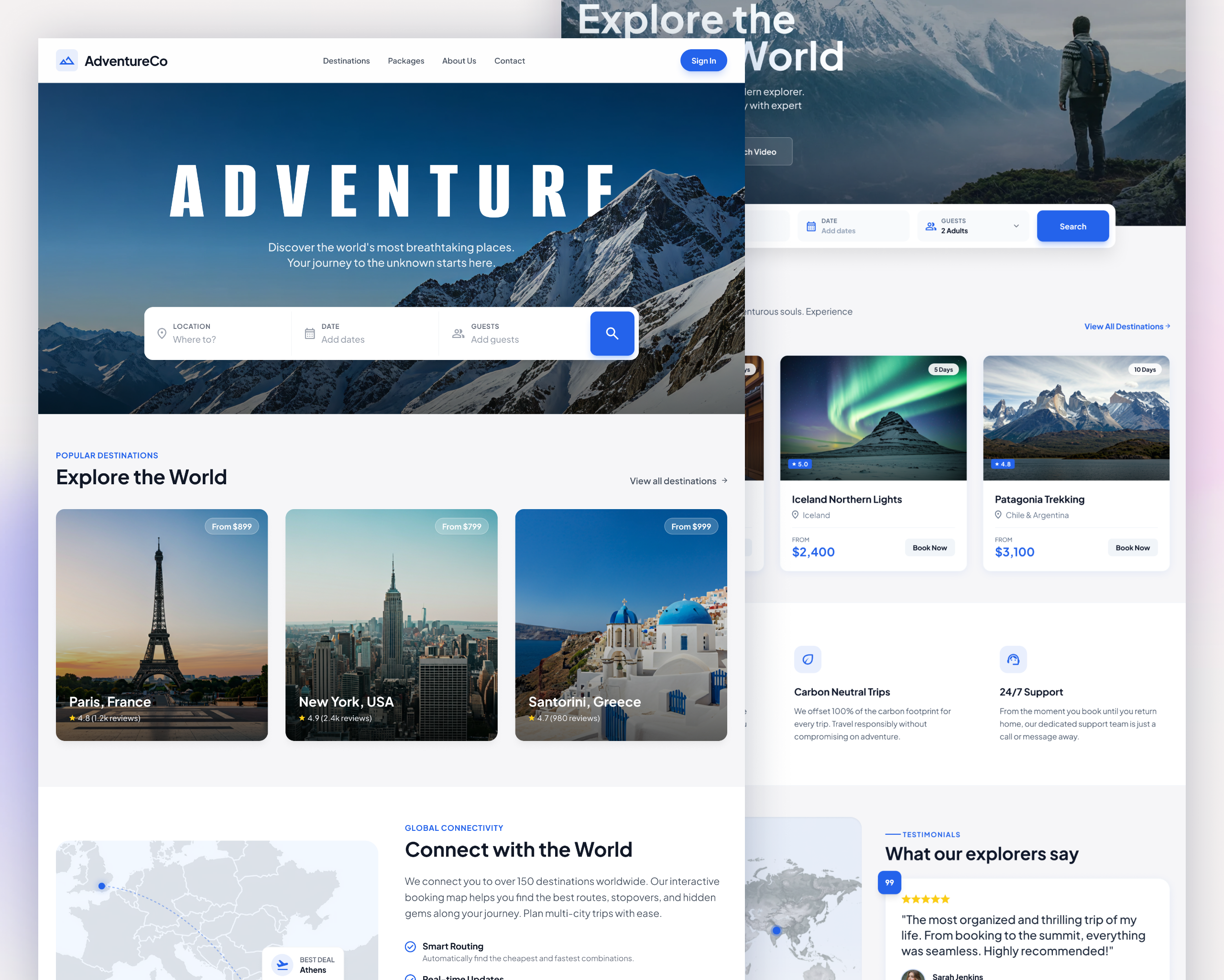 AdventureCo Travel Landing Page