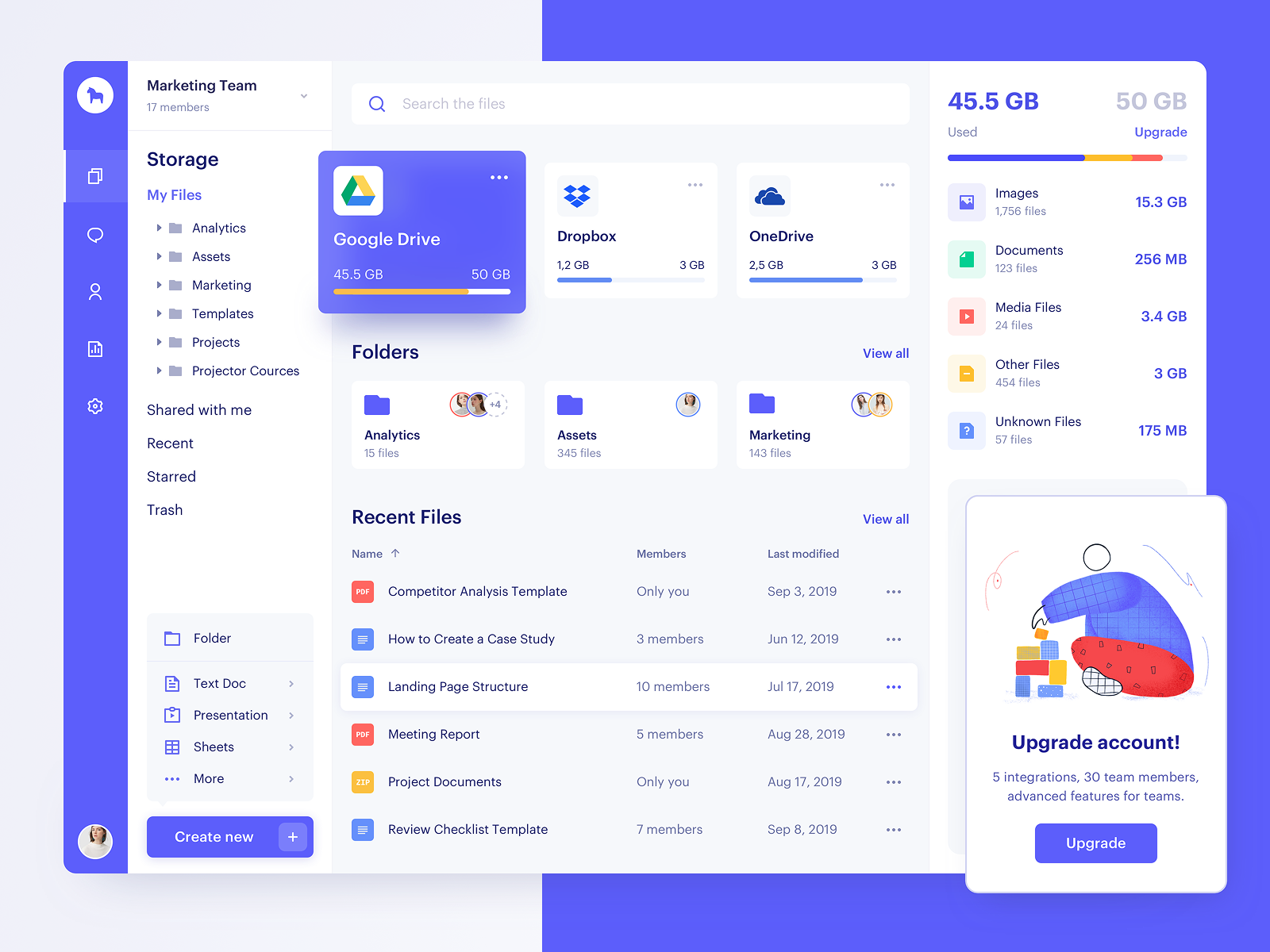 Cloud File Management Dashboard | SaaS UI/UX